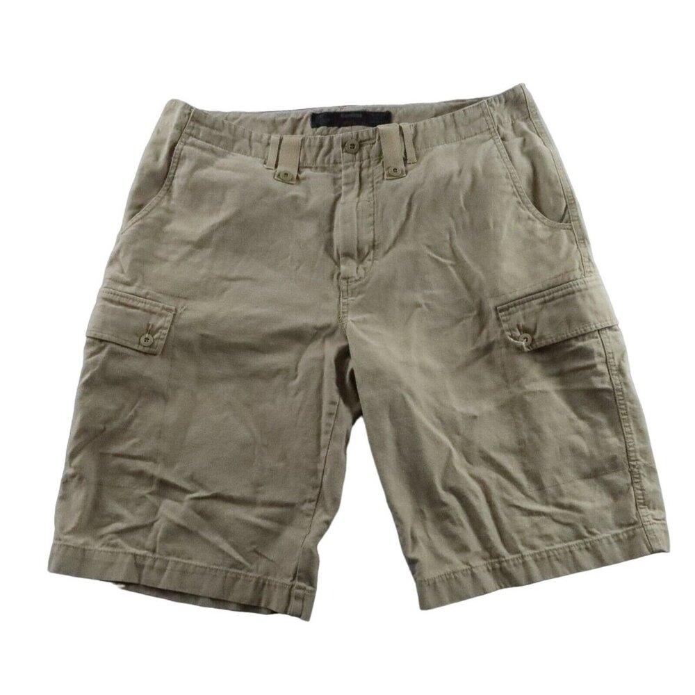 EXPRESS Shorts Men's Cargos 100% Cotton Solid Button Closure Pockets Brown 36